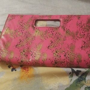 Pink Printed Clutch Purse